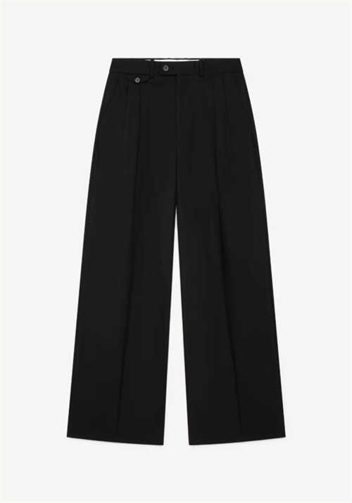 HERMAN PLEATED TROUSERS SUPER 120'S WOOL BLACK